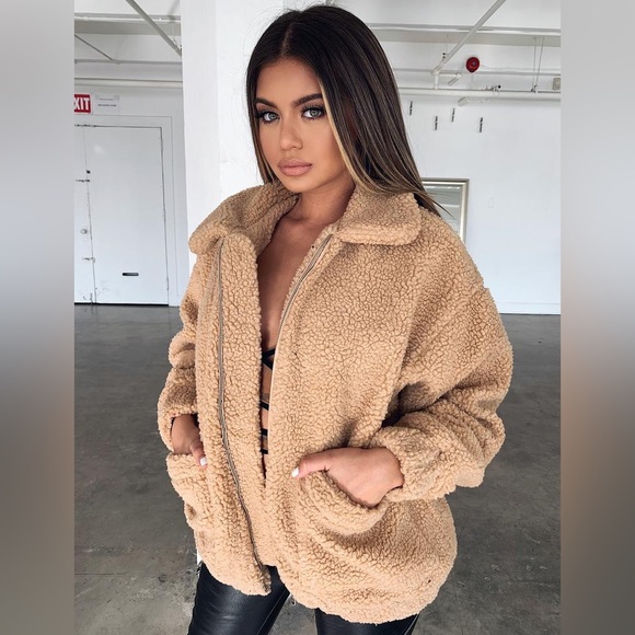 EUC I AM GIA PIXIE COAT TEDDY JACKET - Picture 5 of 7